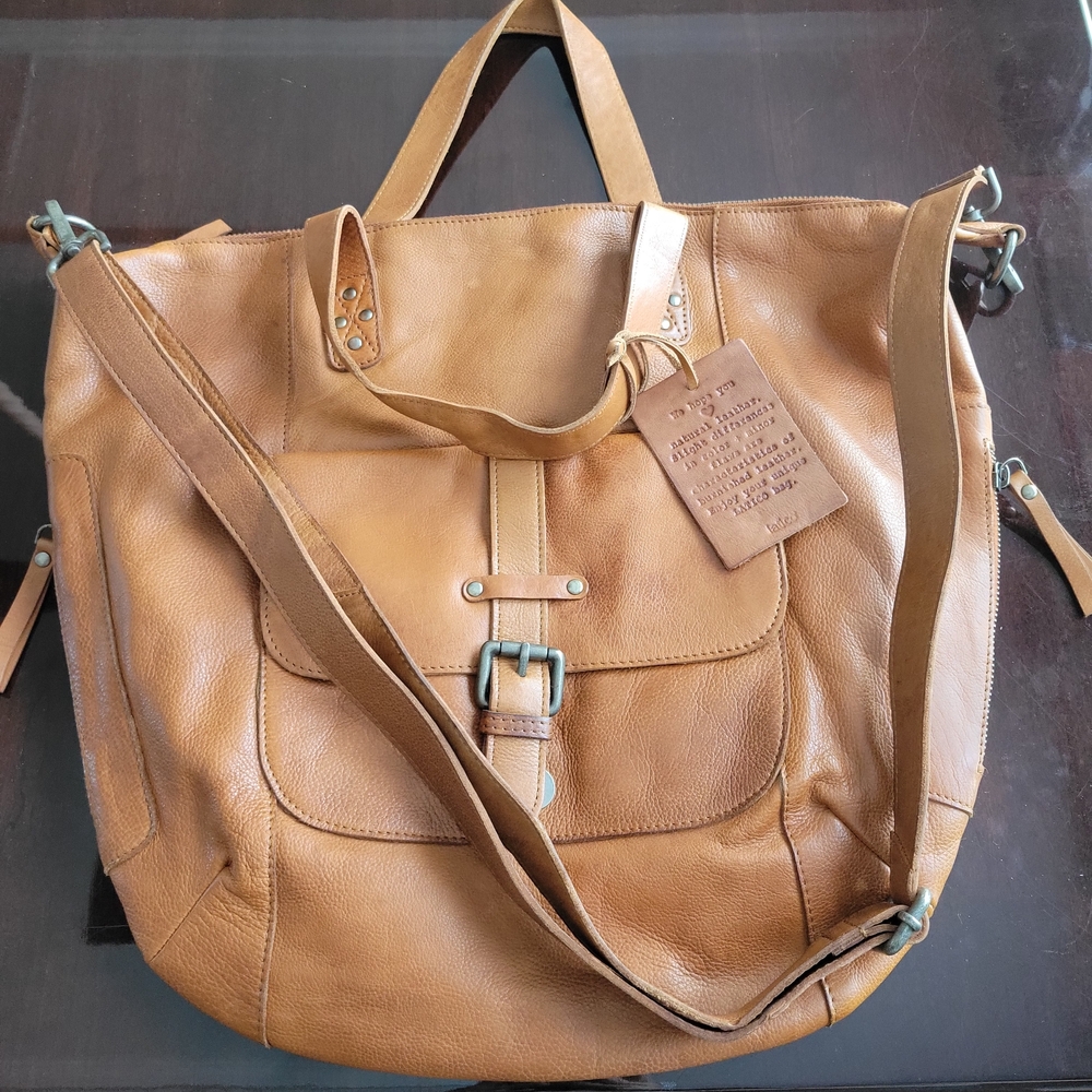Latico Tan Leather Tote Bag